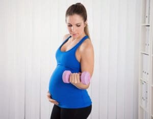 Woman doing pregnancy exercises