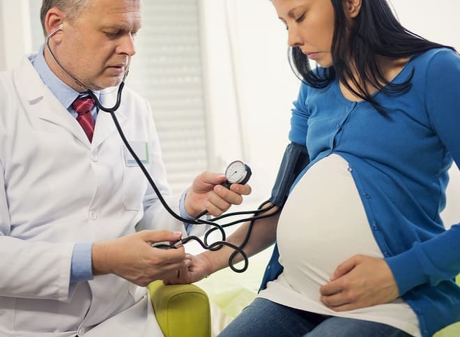 Your doctor measures blood pressure to check for preeclampsia