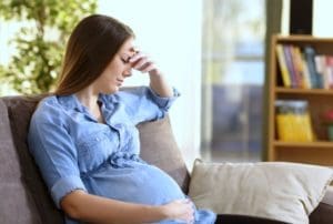 worried pregnant woman
