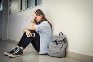 Young woman worried and thinking